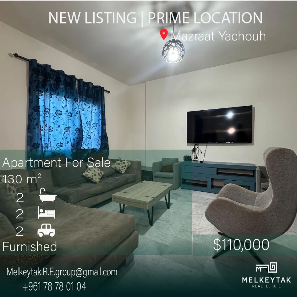 Apartment for sale in Mazraat Yachoua, Lebanon