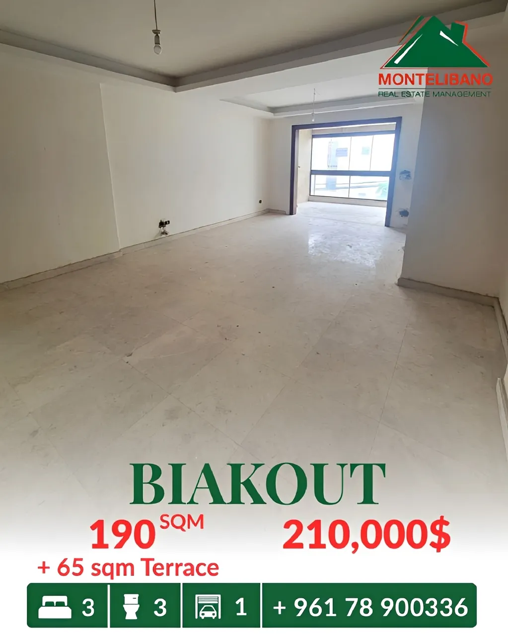 Apartment for sale in Biaqout, Lebanon - 3 bed, 3 bath