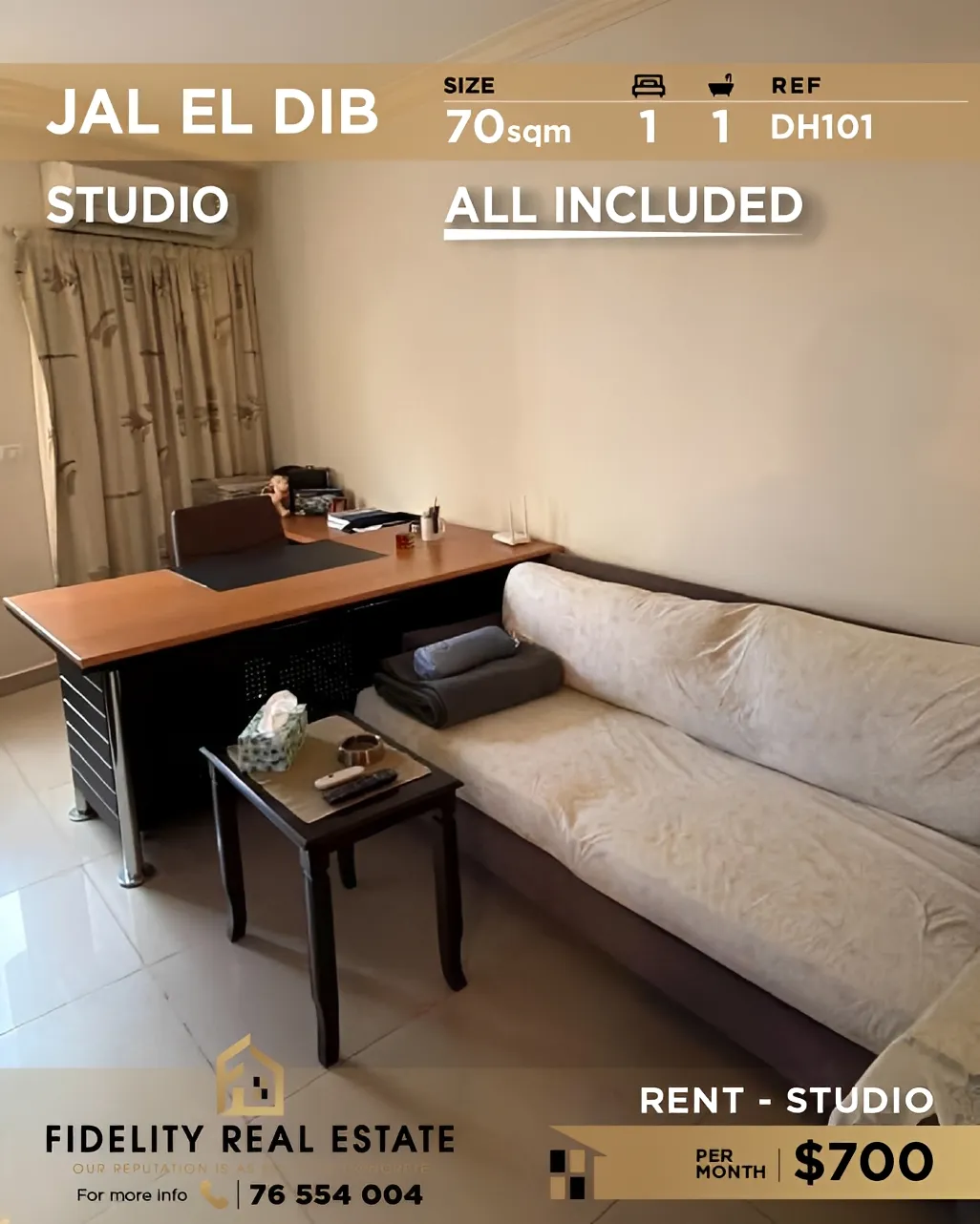 Studio for rent in Jal El Dib, Lebanon - 1 bed, 1 bath