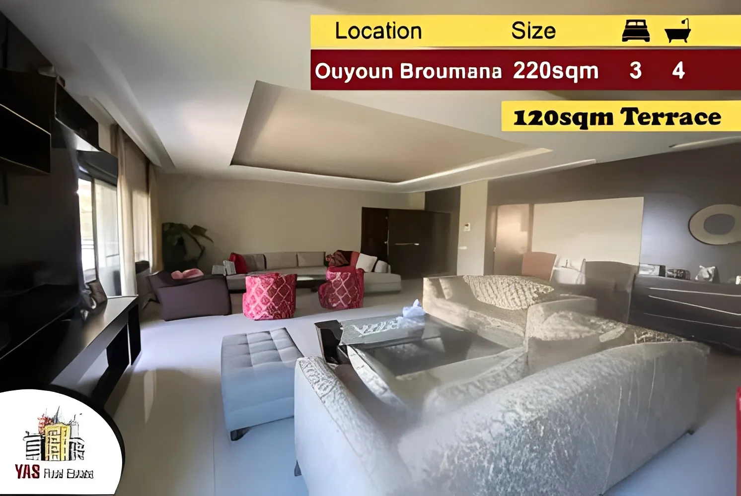 Apartment for Sale in Broumana - 3 bed, 4 bath