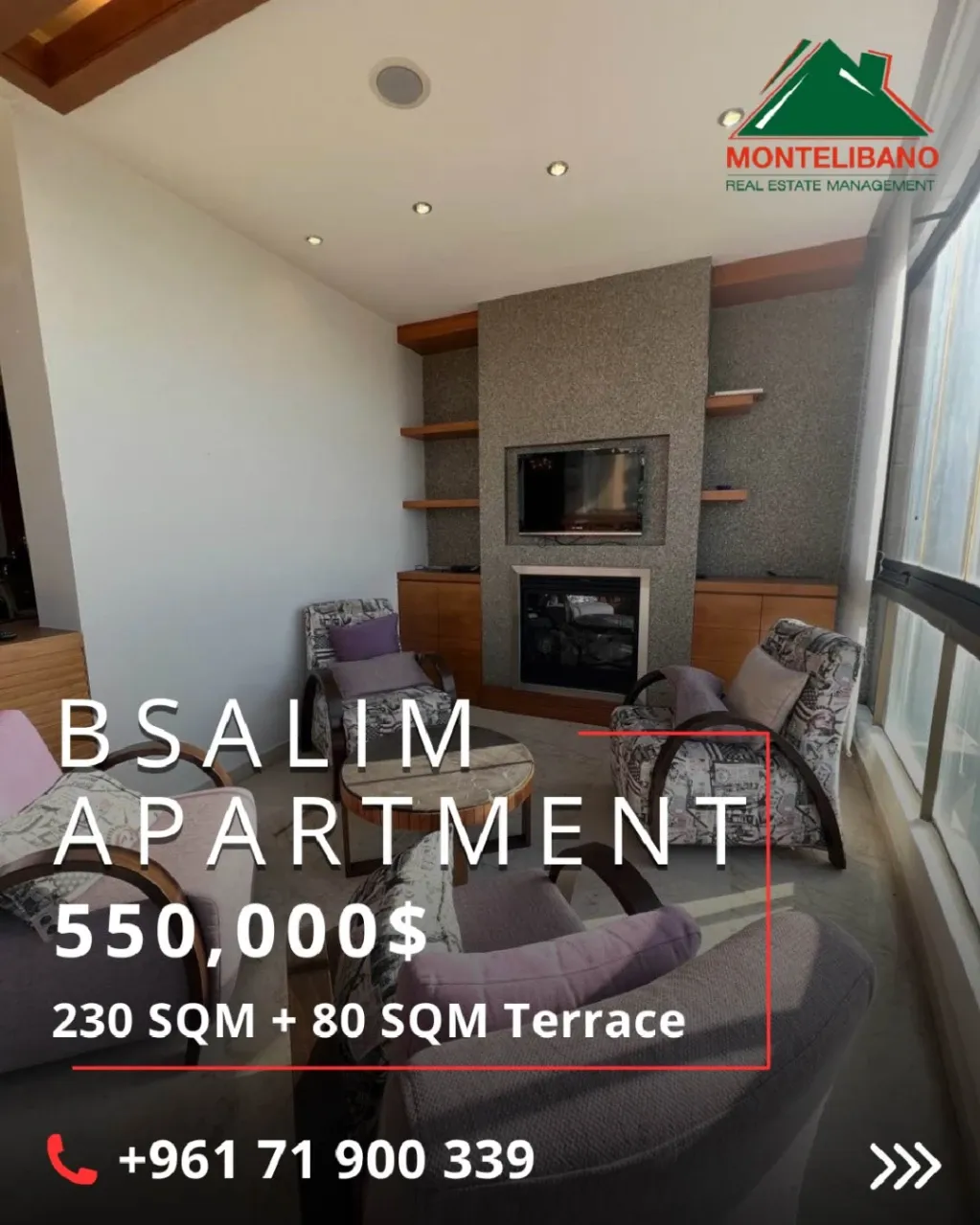 Apartment for sale in Bsalim, Lebanon - 3 bed, 4 bath