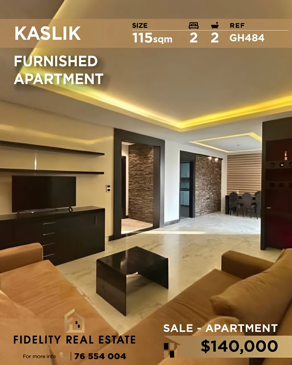 Apartment for sale in Kaslik, Lebanon - 2 bed, 2 bath