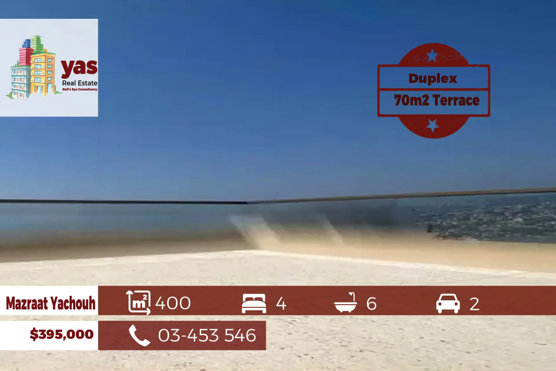 Apartment for Sale in Mazraat Yachou - 4 bed, 6 bath