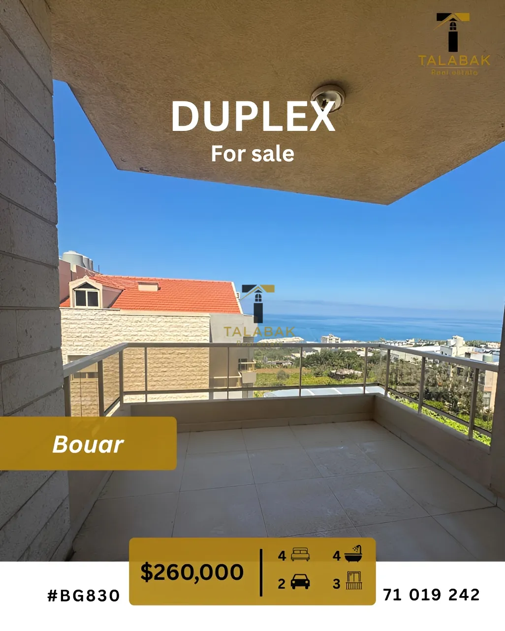 Apartment for sale in Bouar, Lebanon - 4 bed, 4.5 bath