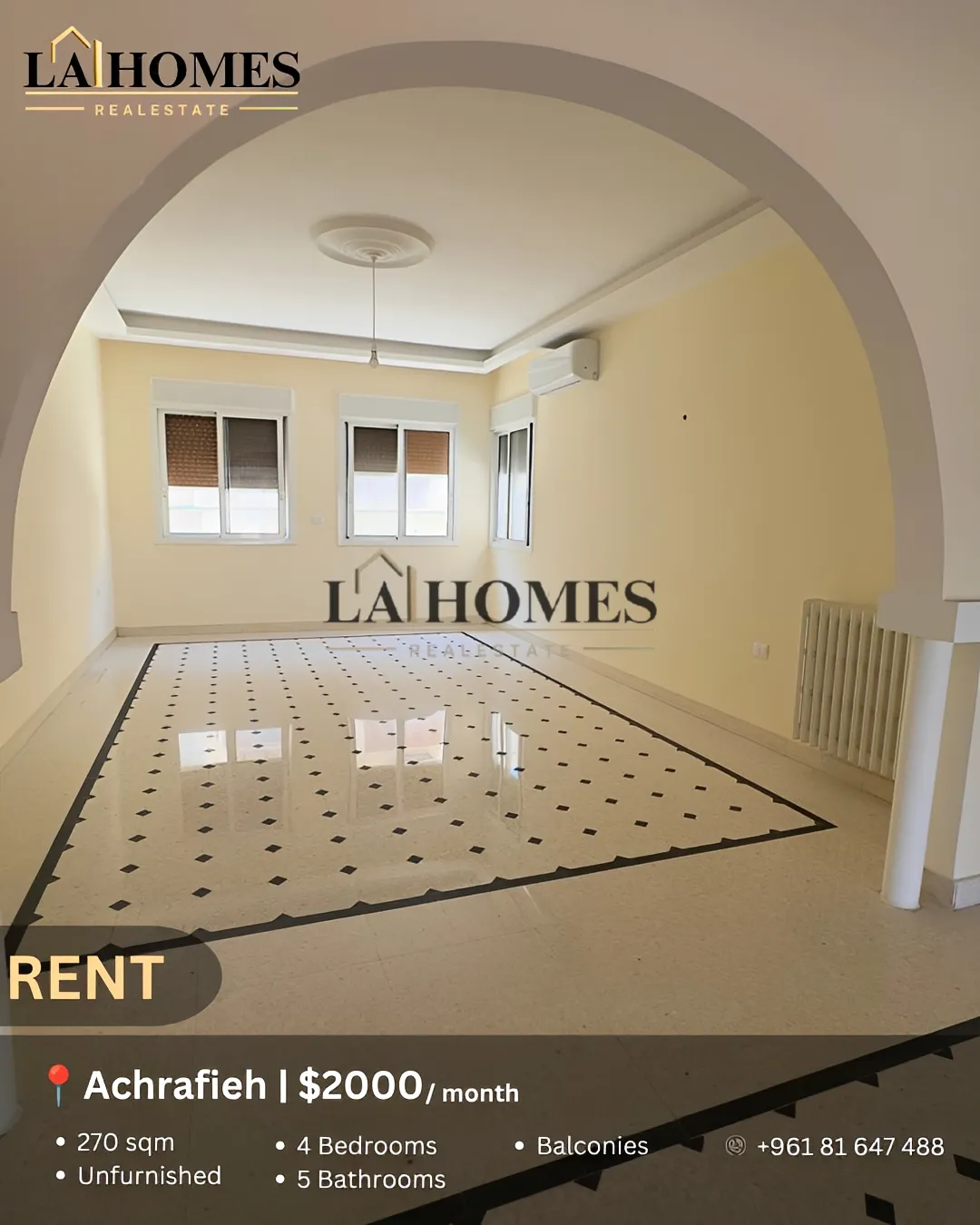 Apartment for rent in Caree d'or, achrafieh, lebanon - 4 bed, 5.0 bath