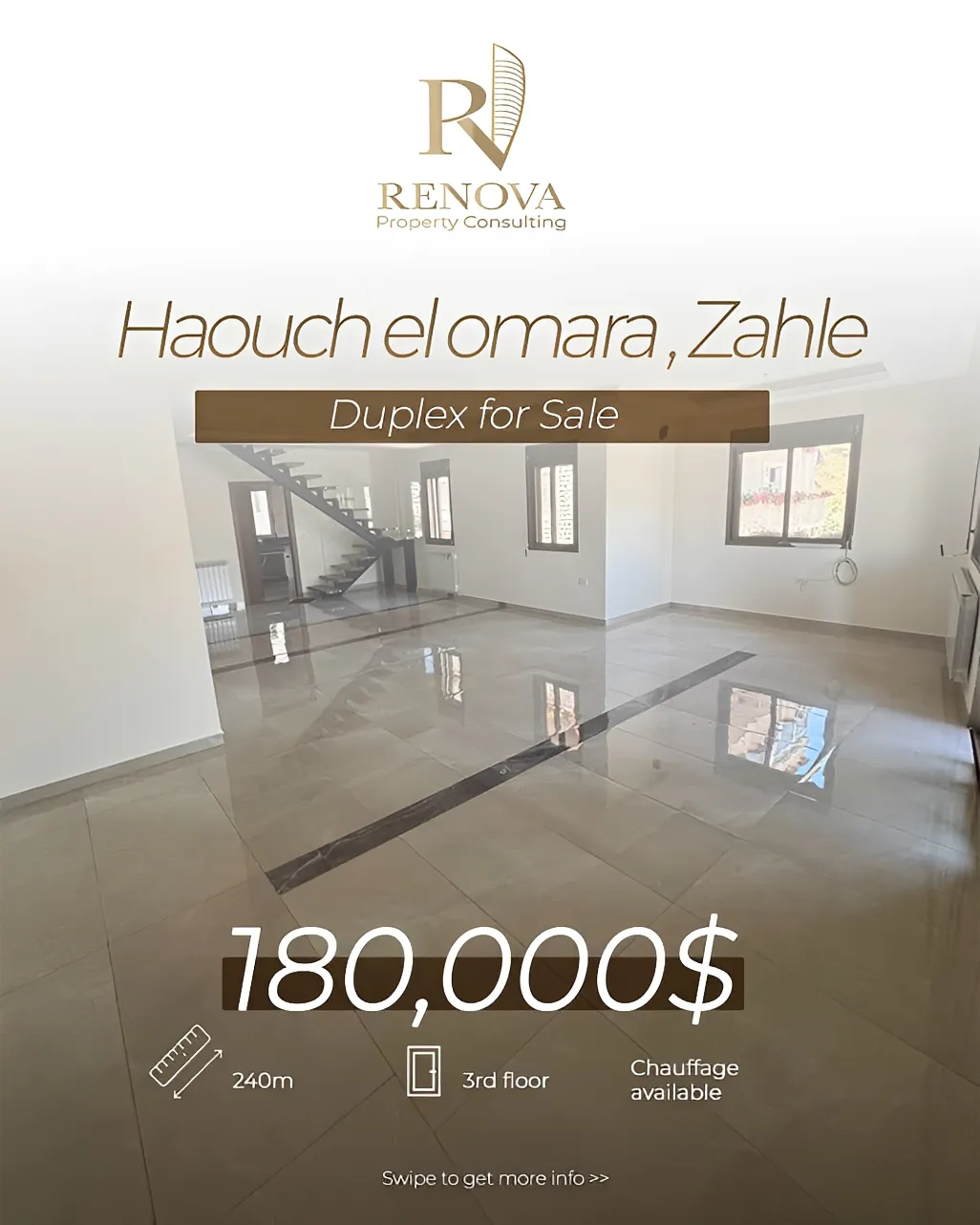 Duplex for sale in Zahlé
