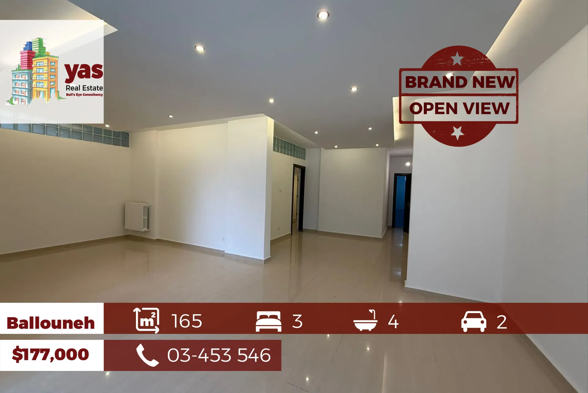 Apartment for Sale in Ballouneh - 3 bed, 4 bath