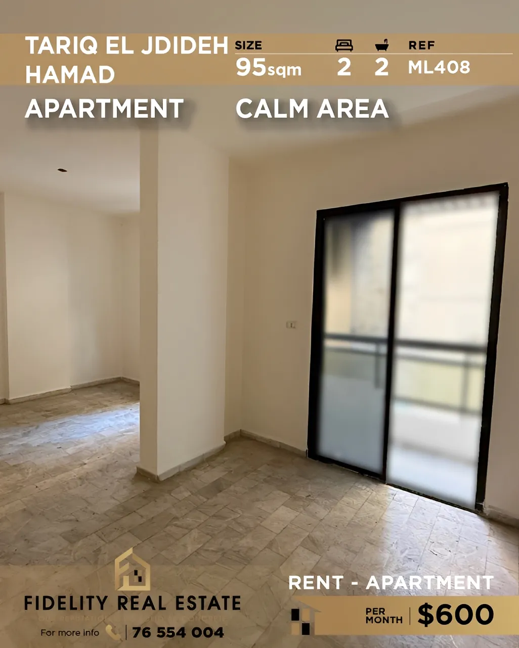 Apartment for rent in Tariq El Jdideh, Beirut, Lebanon - 2 bed, 2 bath