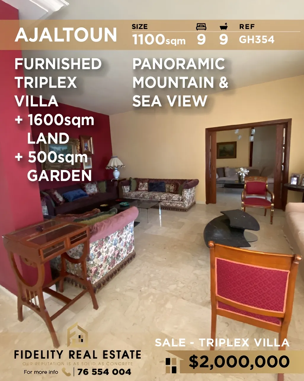 Triplex for sale in Ajaltoun, Lebanon