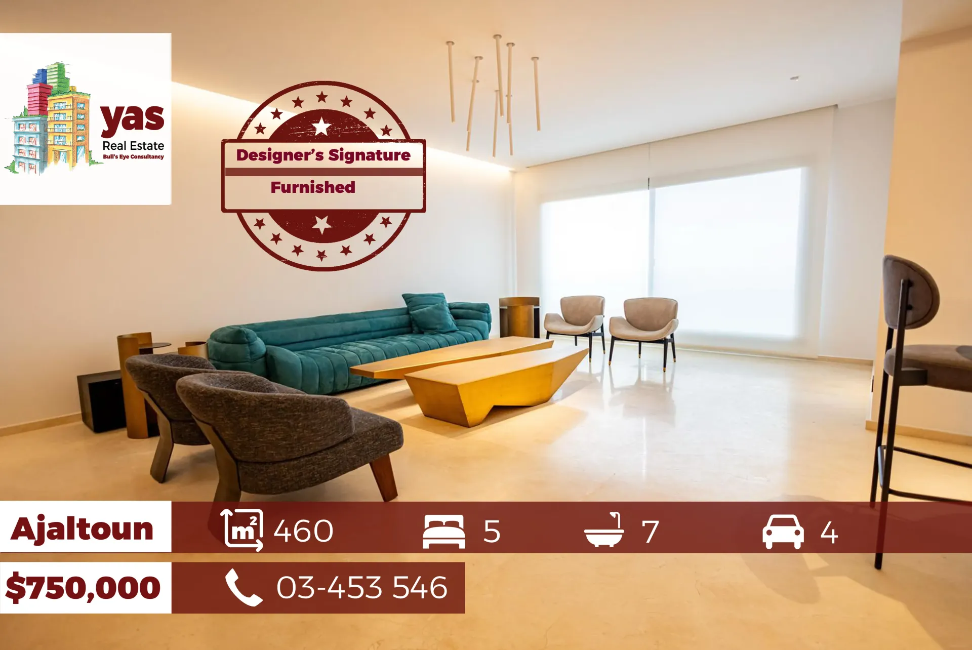 Apartment for Sale in Ajaltoun - 5 bed, 7 bath