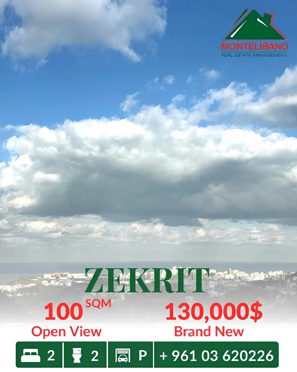 Apartment for sale in Zikrit, Lebanon - 2 bed, 2 bath