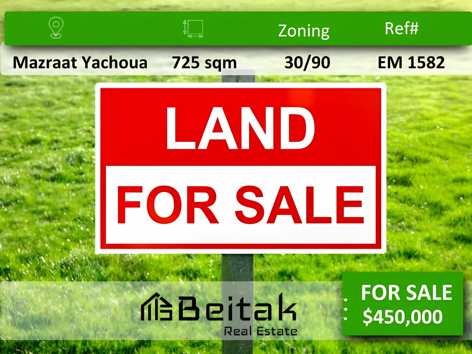 Residential Land for sale in Mazraat Yachoua
