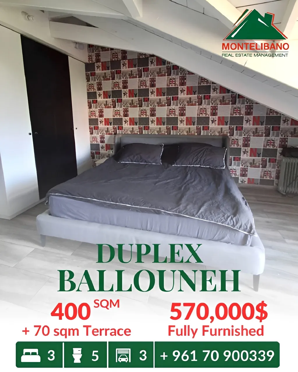 Duplex for sale in Ballouneh, Lebanon