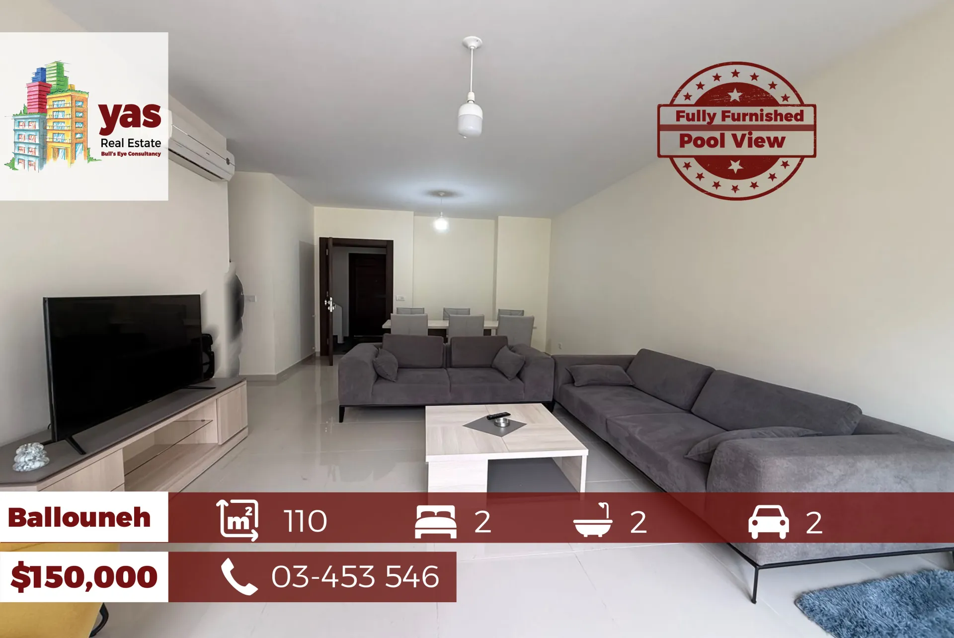Apartment for Sale in Ballouneh - 2 bed, 2 bath