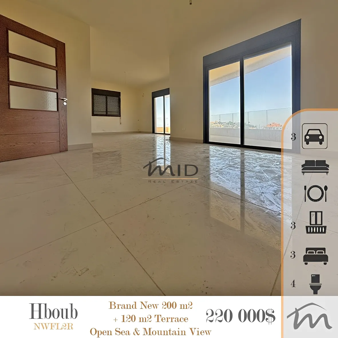 Apartment for sale in Hboub, aannaya, lebanon - 3 bed, 4.0 bath