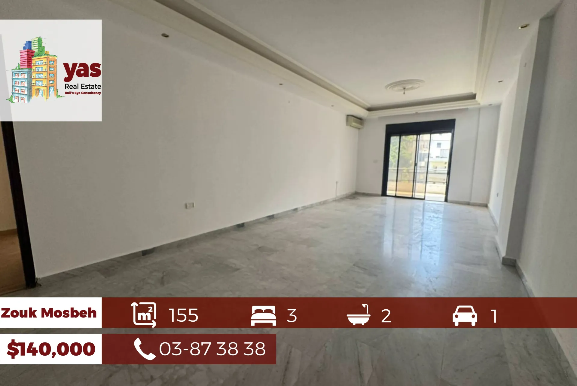 Apartment for Sale in Zouk Mosbeh - 3 bed, 2 bath