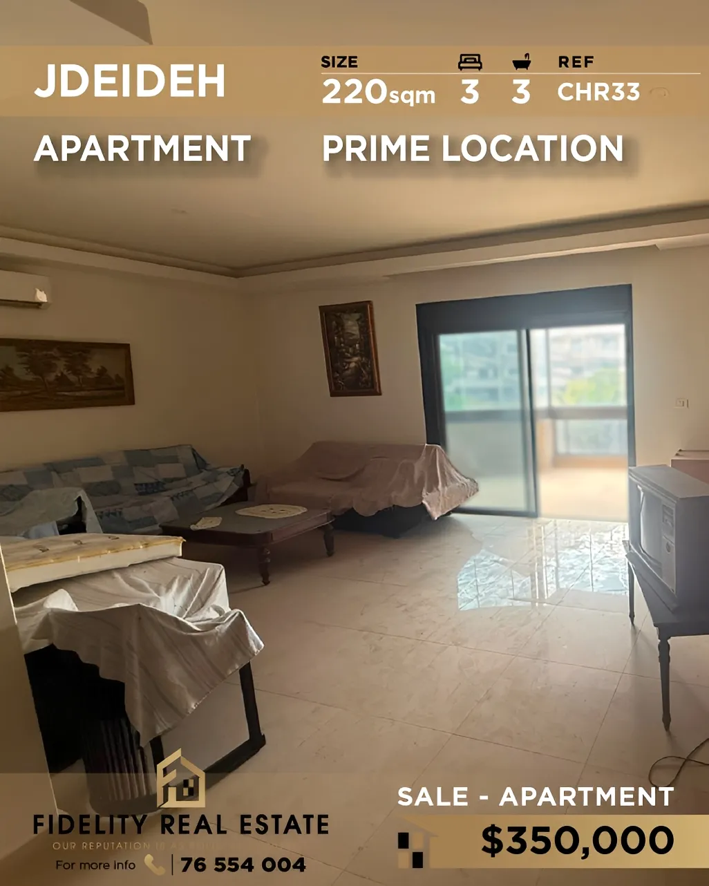 Apartment for sale in Jdeideh, Lebanon - 3 bed, 3 bath