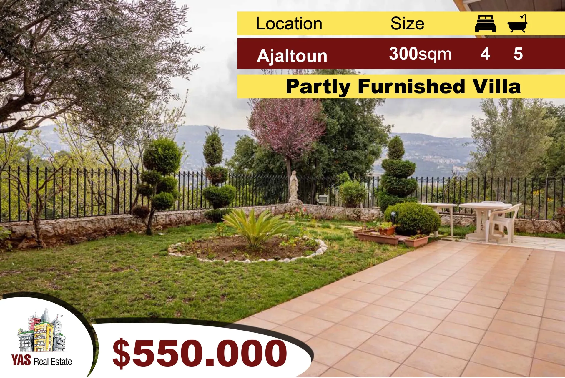 Villa for Sale in Ajaltoun