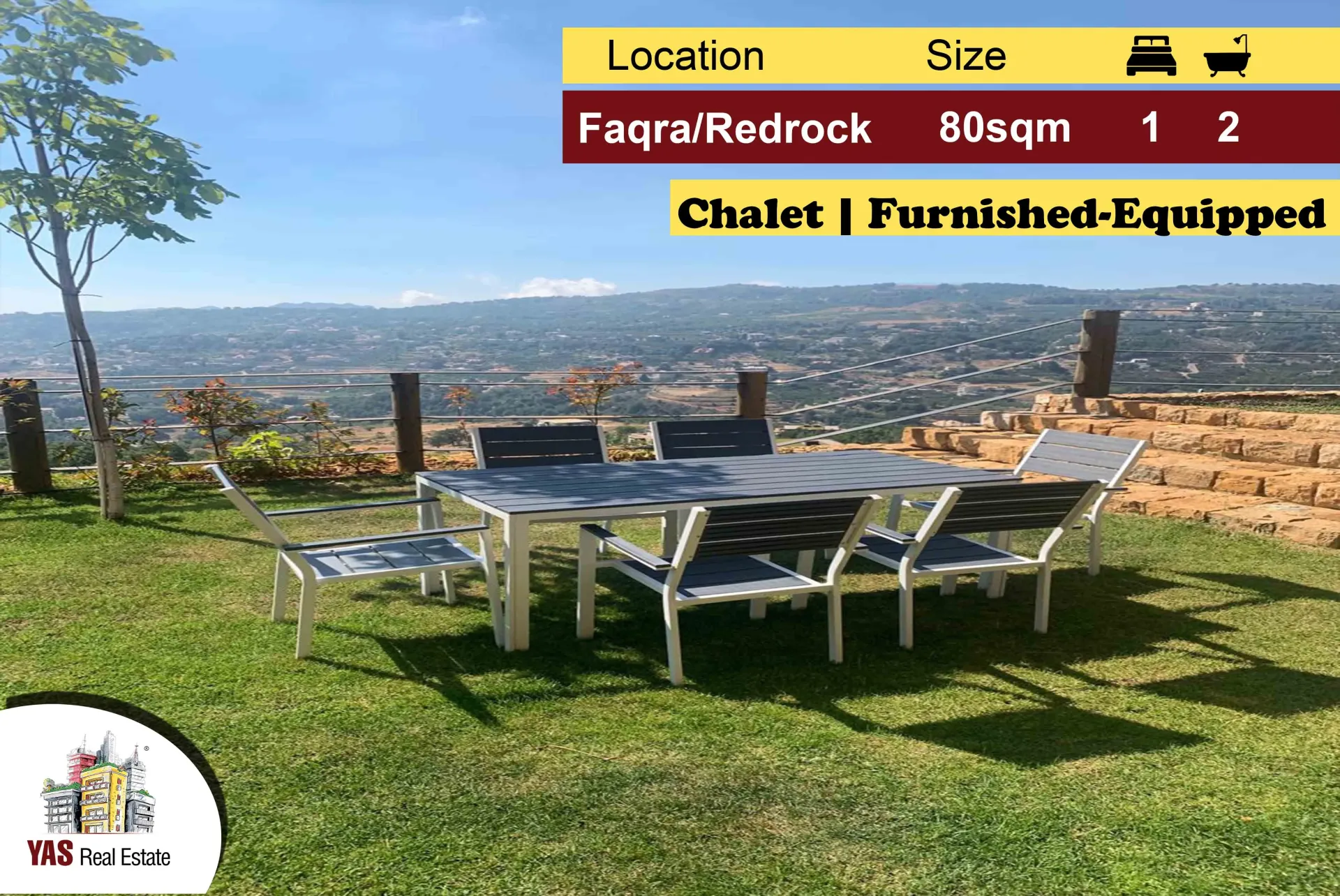 Chalet for Sale in Faqra - 1 bed, 2 bath
