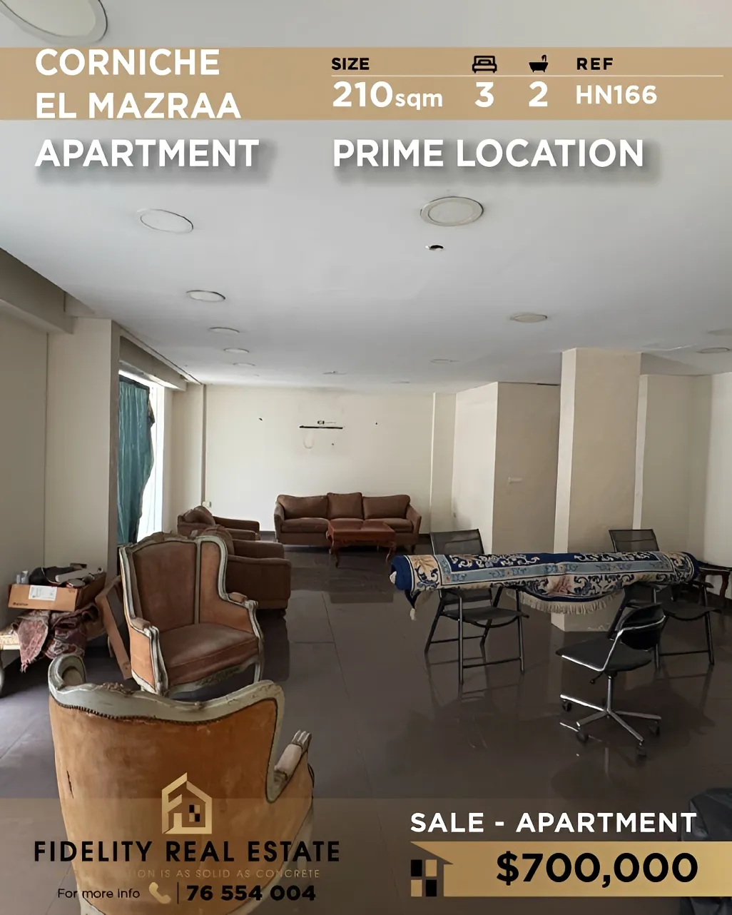 Apartment for sale in Corniche el Mazraa, Beirut, Lebanon