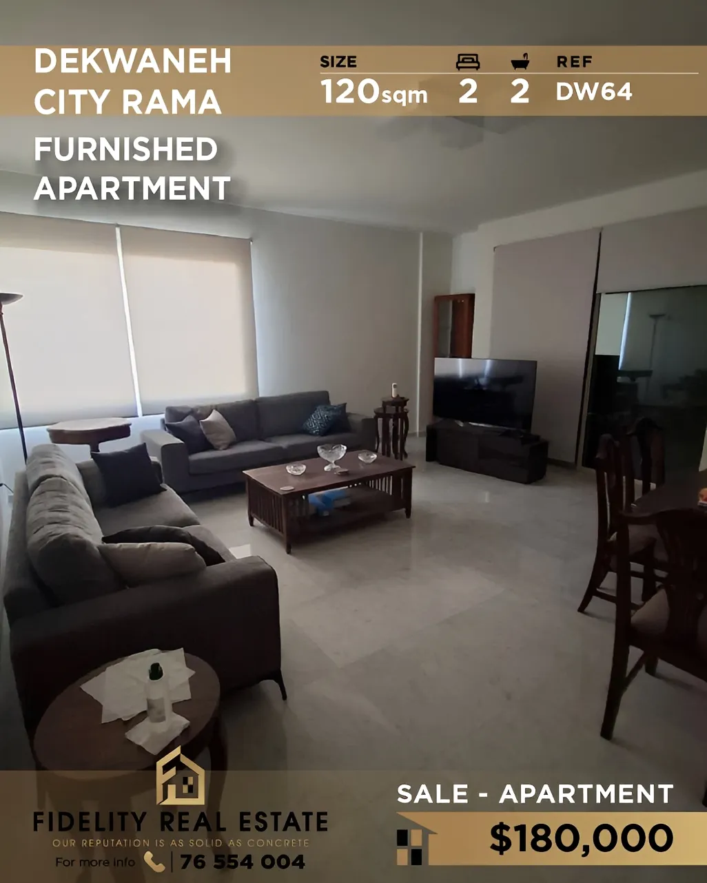 Apartment for sale in Dekwaneh, Lebanon - 2 bed, 2 bath