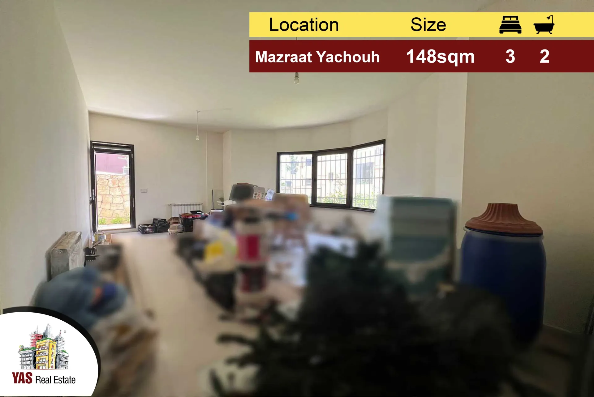 Apartment for Sale in Mazraat Yachou - 3 bed, 2 bath