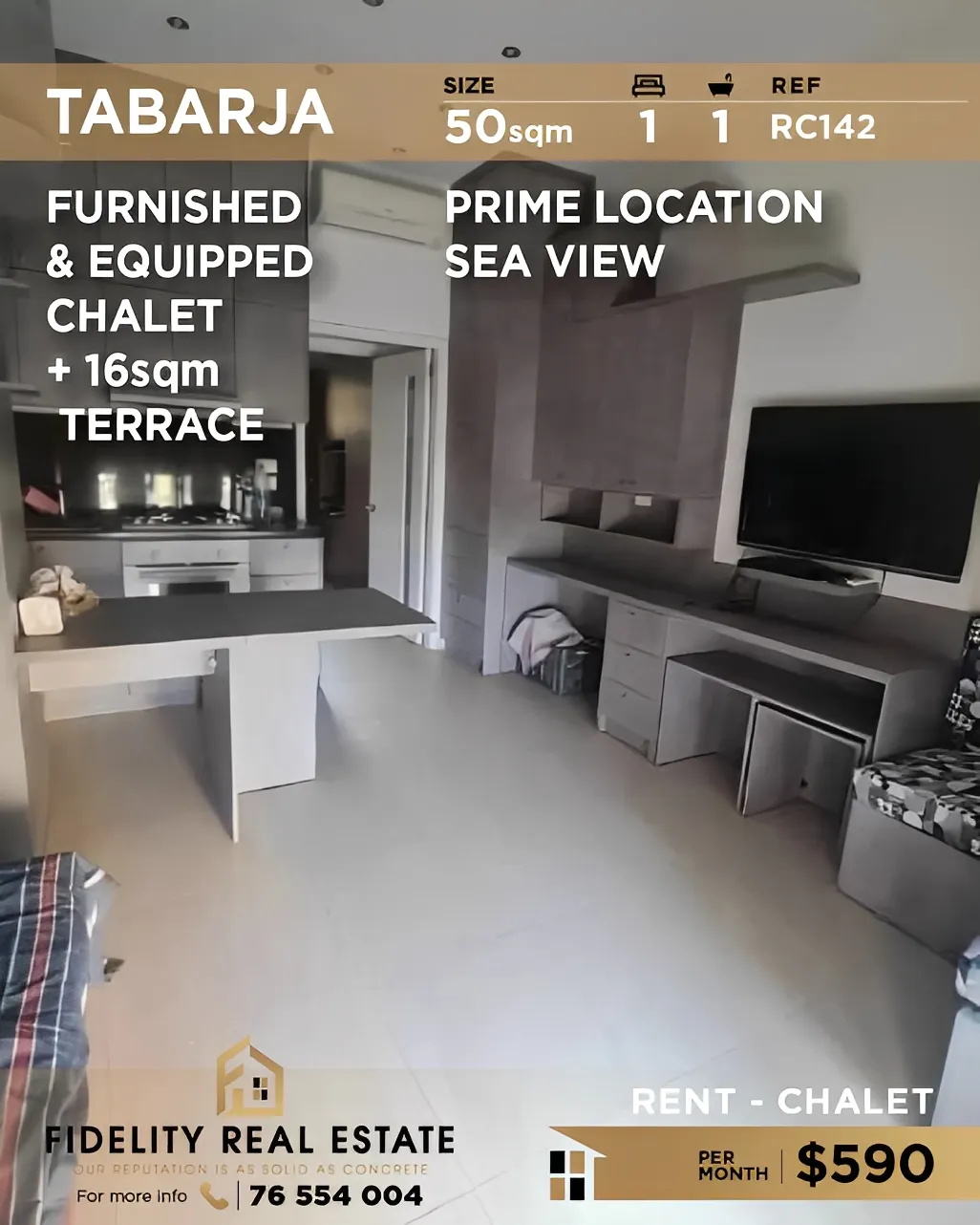Chalet for Rent in Tabarja, Lebanon - 1 bed, 1 bath