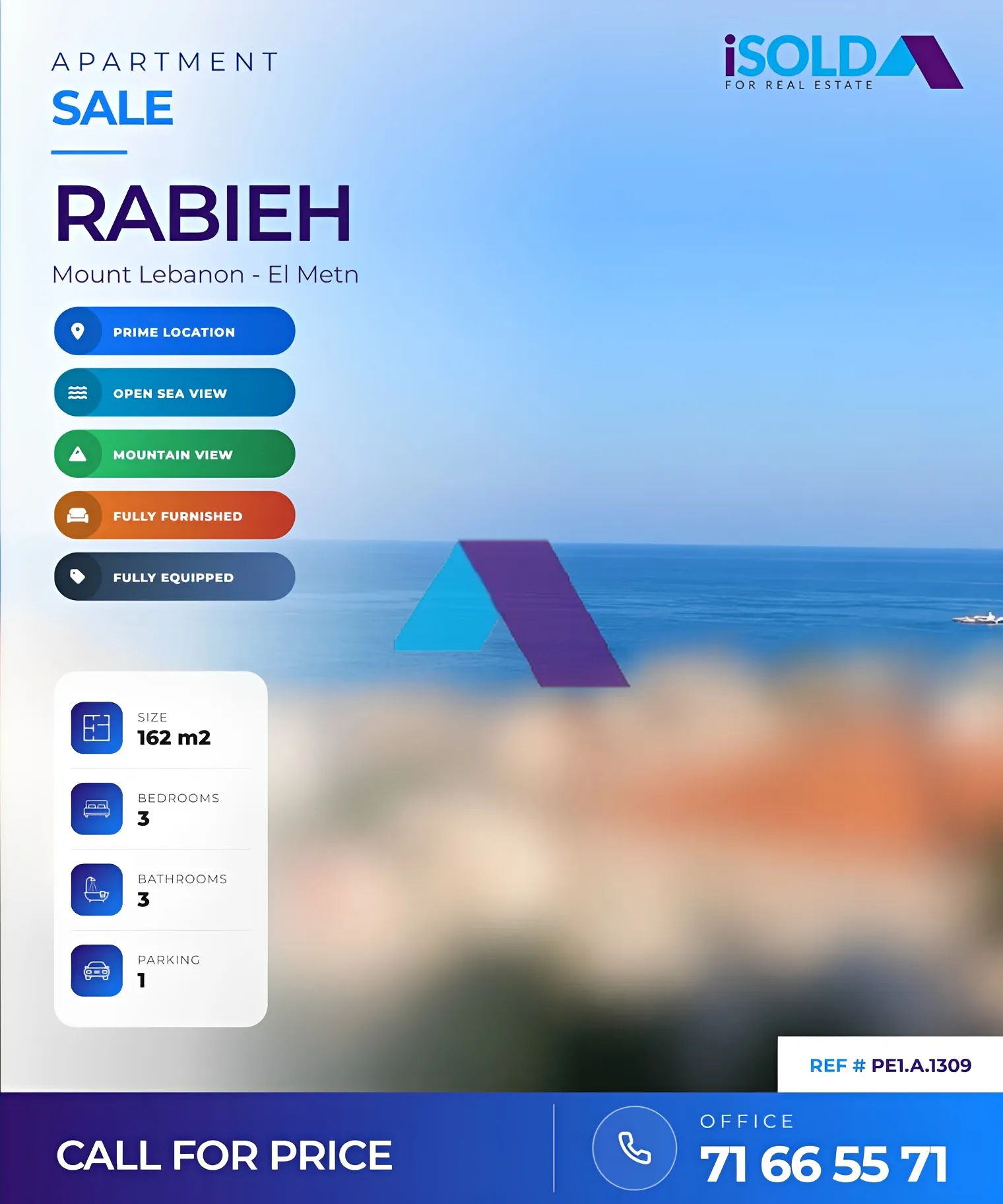Apartment for sale in Rabieh