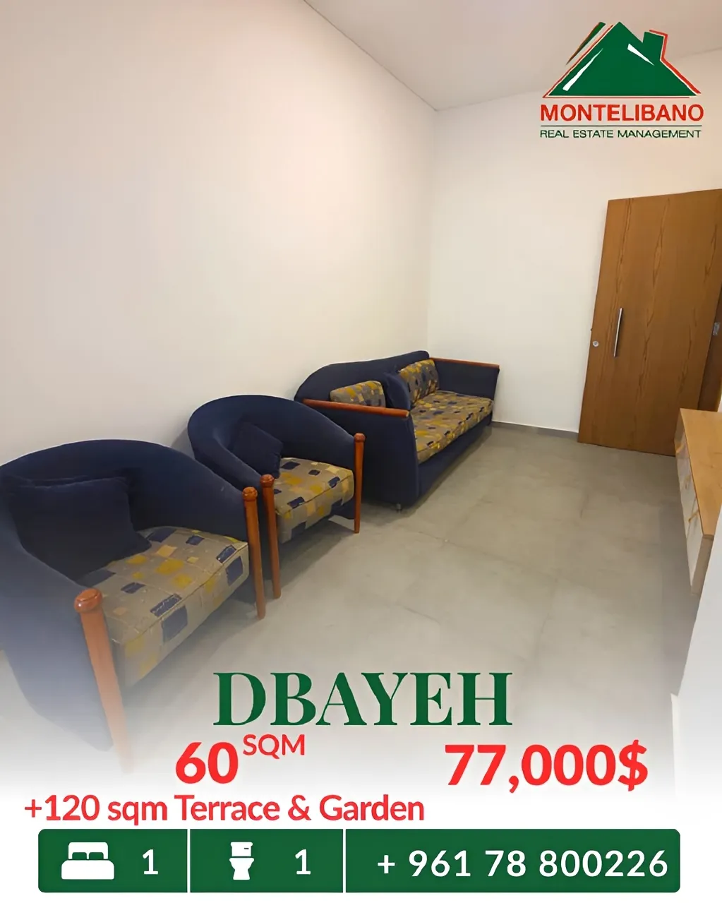 Apartment for sale in Dbayeh - 1 bed, 1 bath