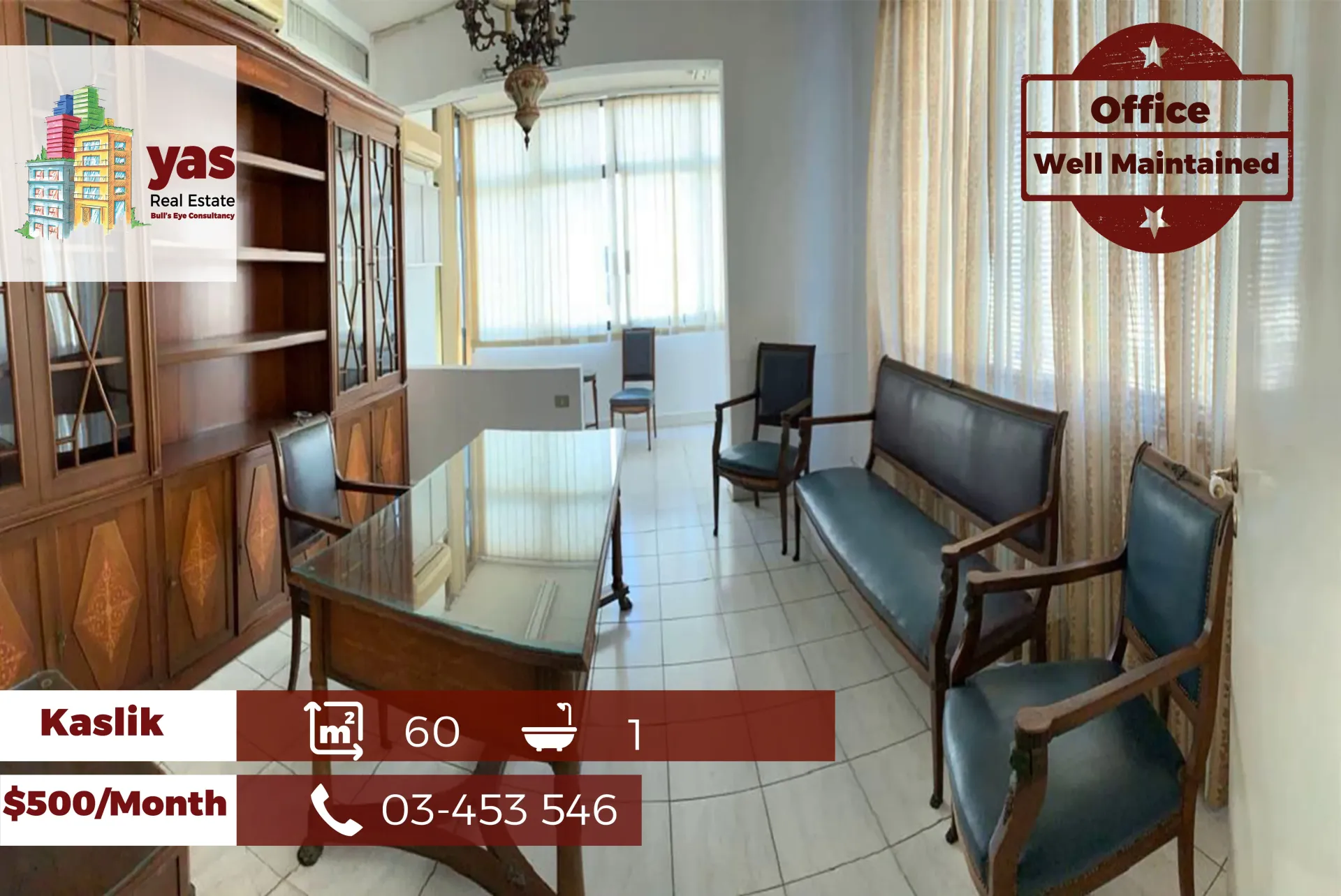 Office for rent in Kaslik