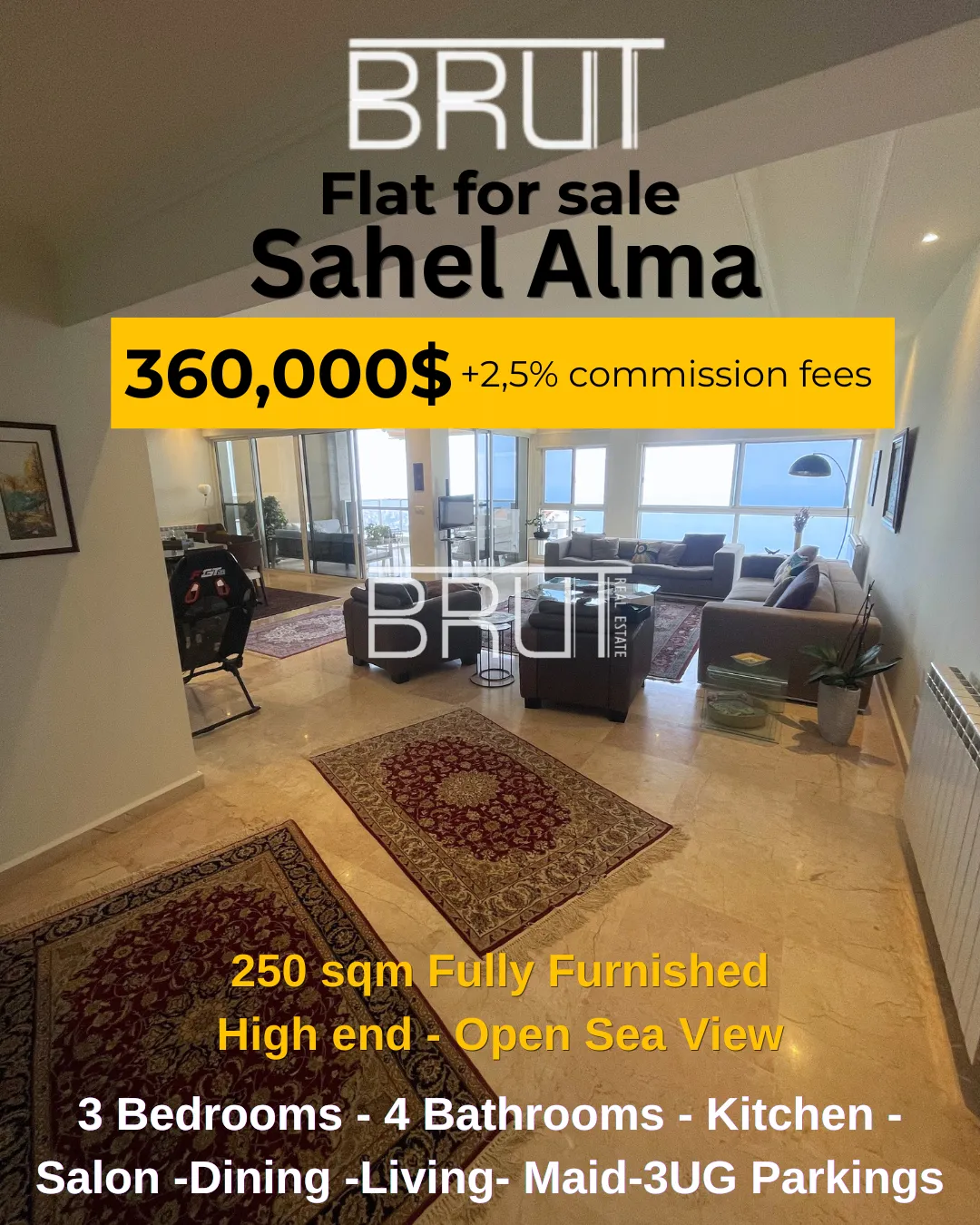 Apartment for sale in Sahel aalma, lebanon - 3 bed, 4.0 bath