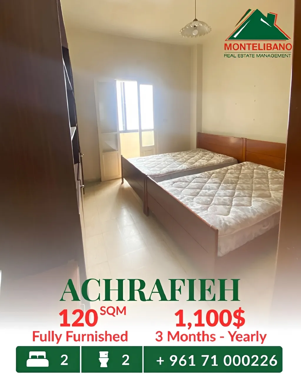 Apartment for rent in Achrafieh