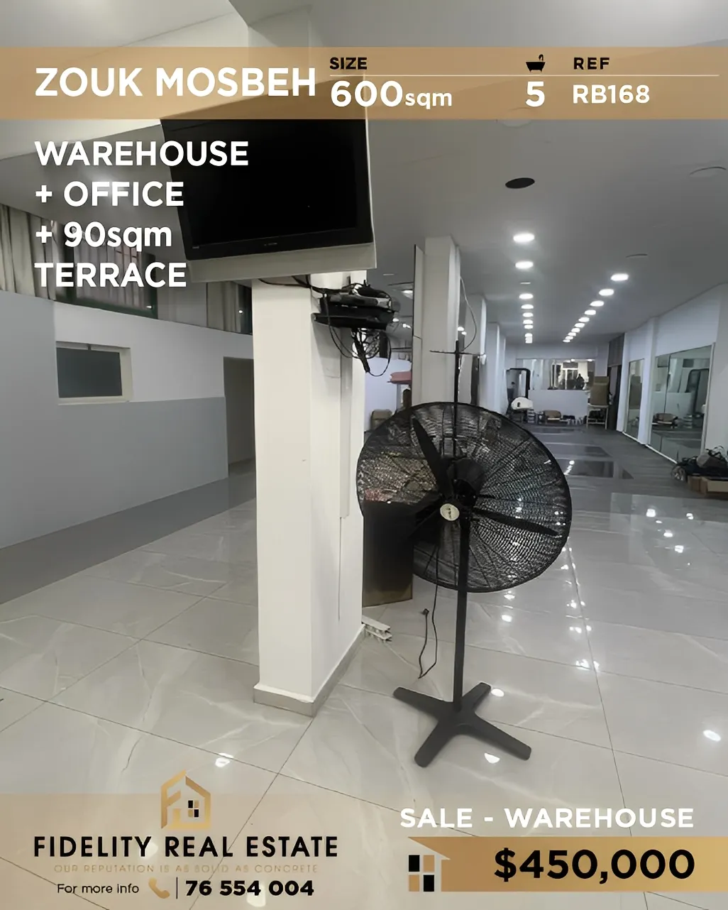 Warehouse for Sale in Zouk Mosbeh, Lebanon