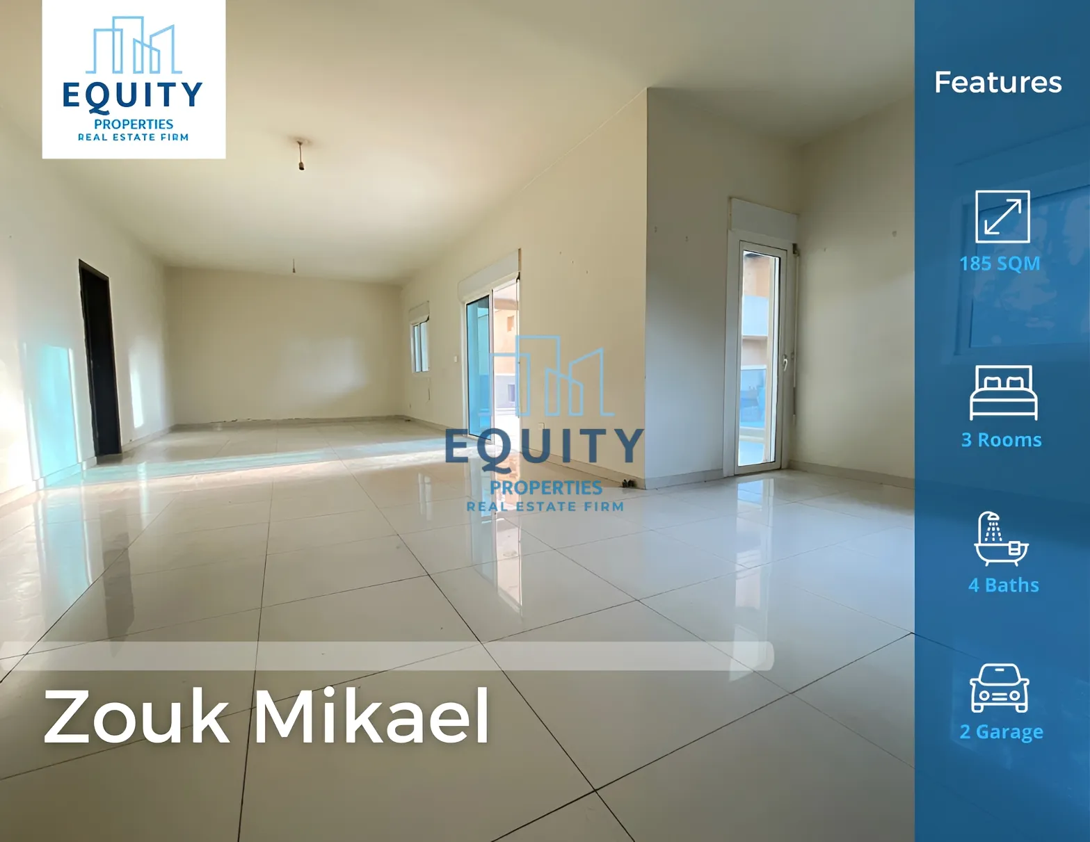 Apartment for sale in Zouk Mikael, Lebanon - 3 bed, 4 bath