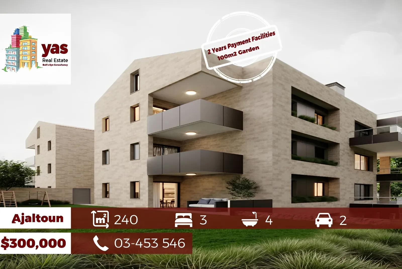 Apartment for Sale in Ajaltoun