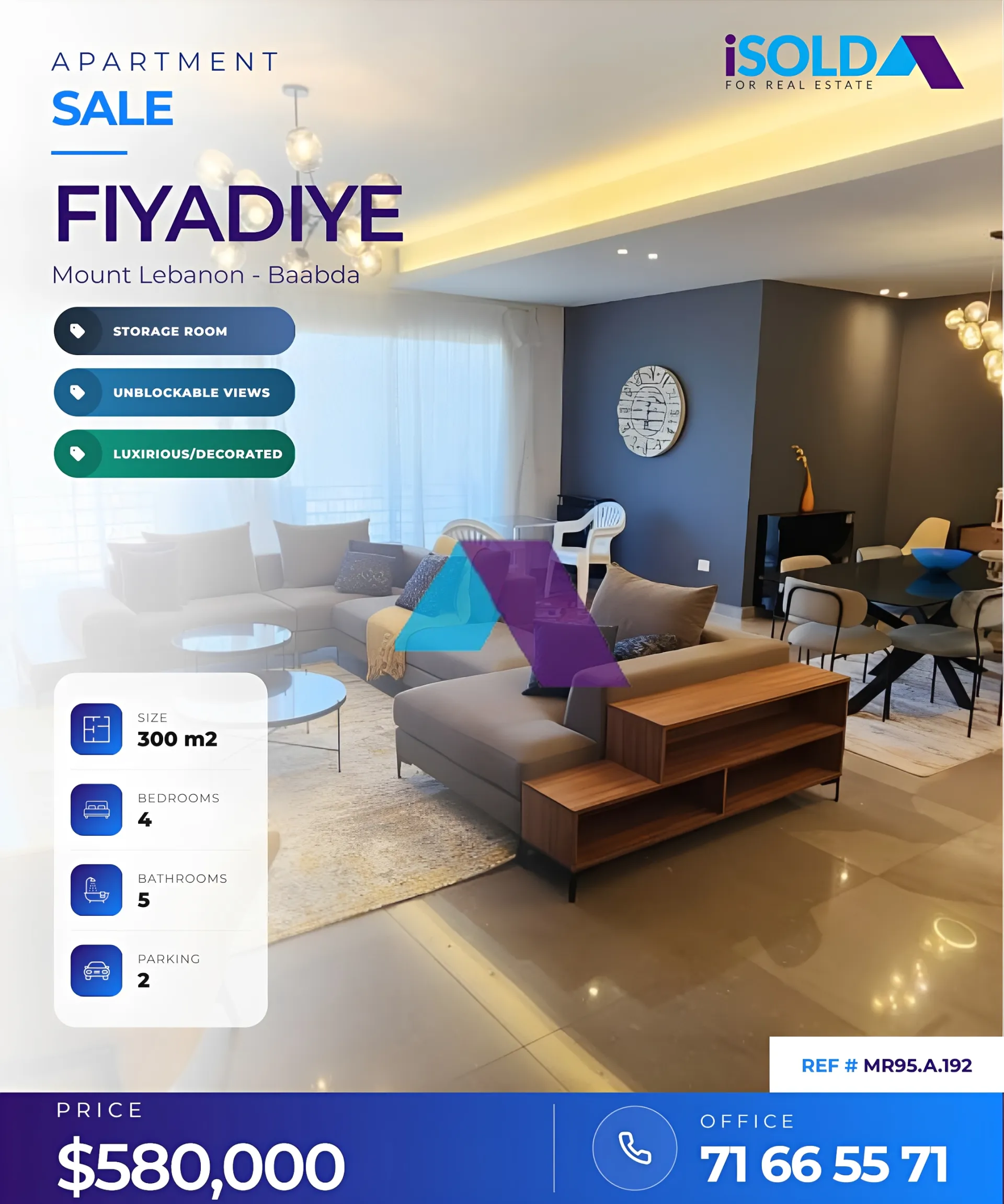 Apartment for sale in Faiyadiyeh, Lebanon - 4 bed, 5 bath