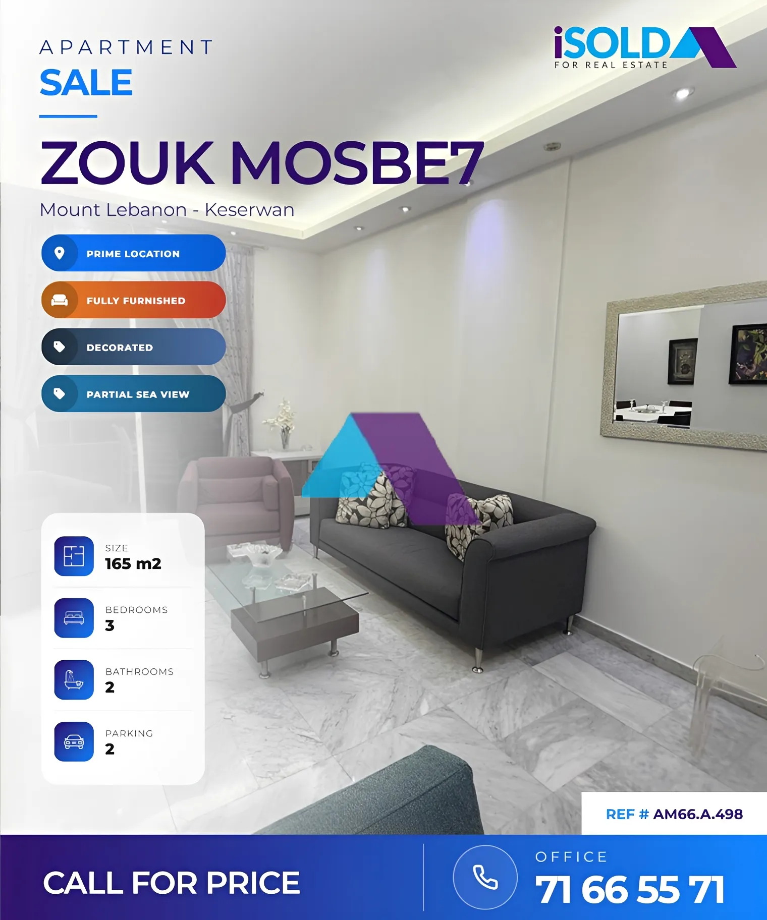 Apartment for sale in Zouk Mosbeh