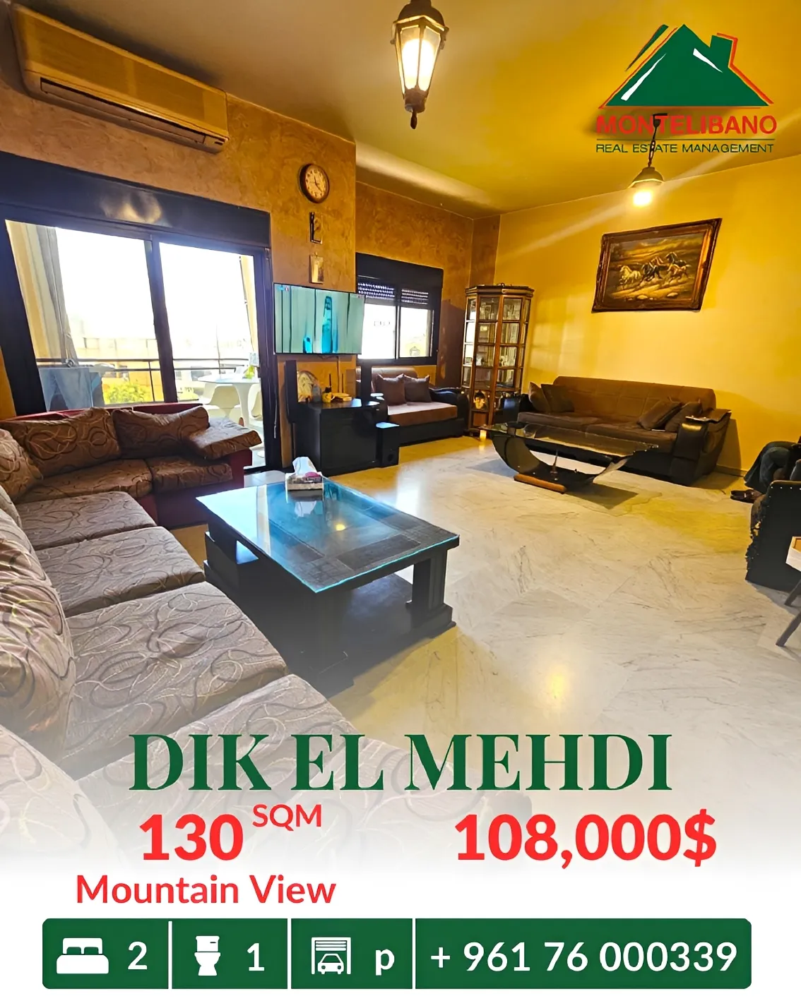 Apartment for sale in Dik El Mehdi, Lebanon