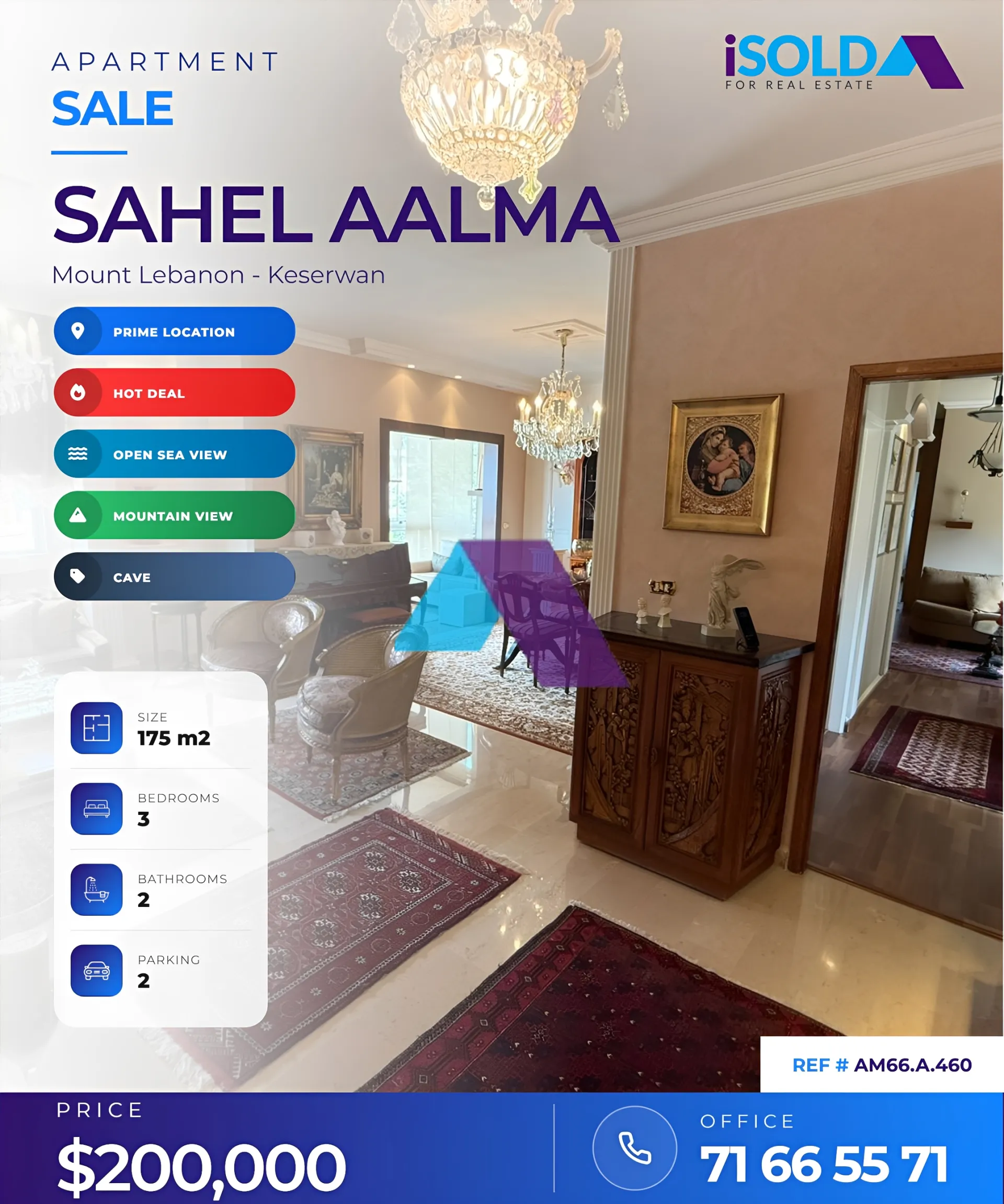Apartment for Sale in Sahel Aalma - 3 bed, 2 bath