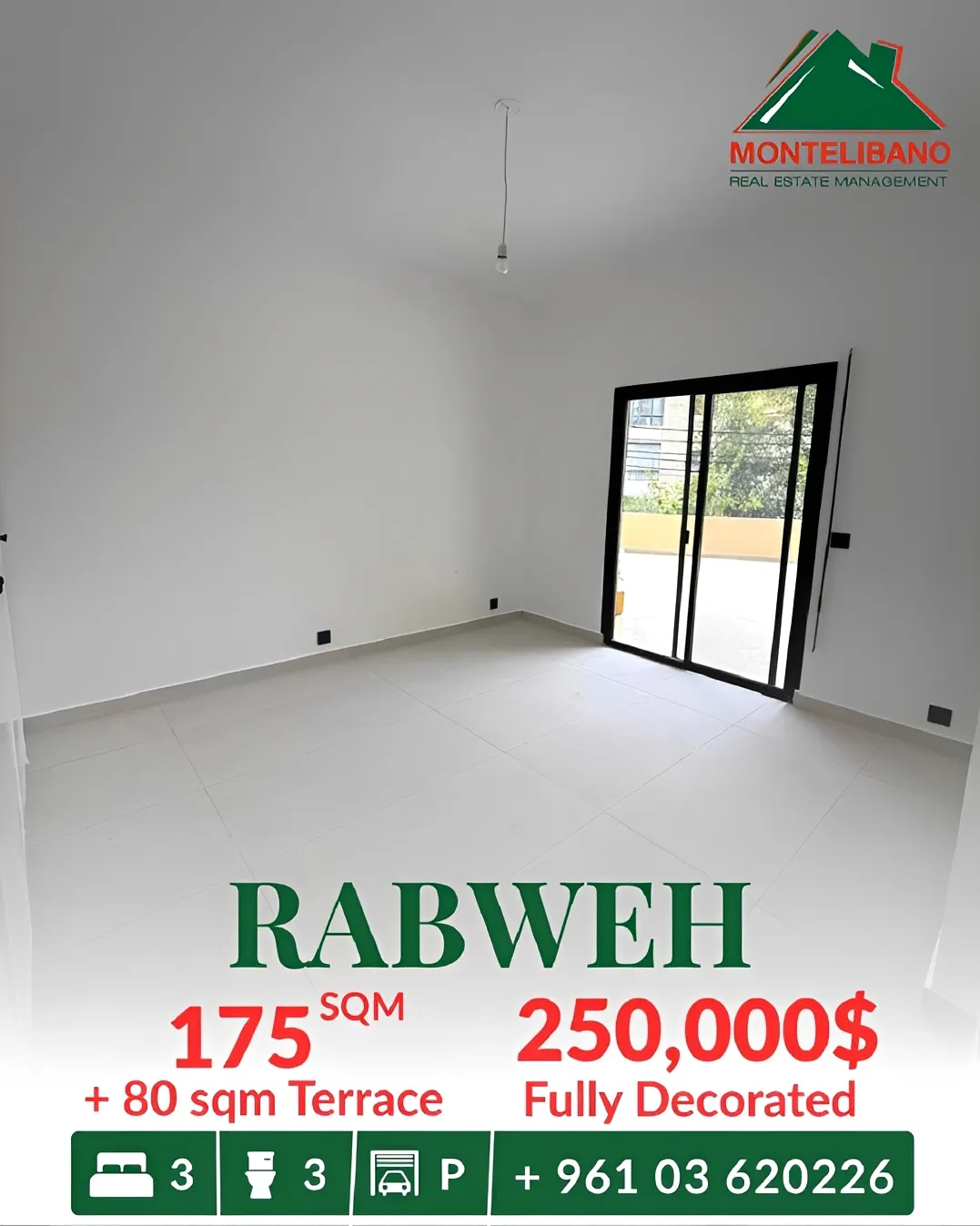 Apartment for sale in Rabweh, Bayrut, Lebanon