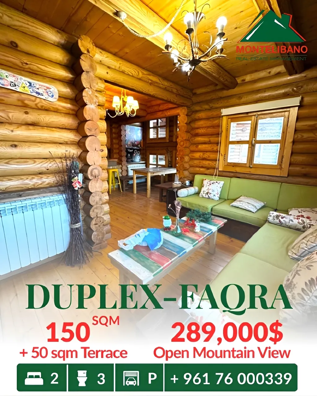 Duplex for sale in Faqra, Lebanon