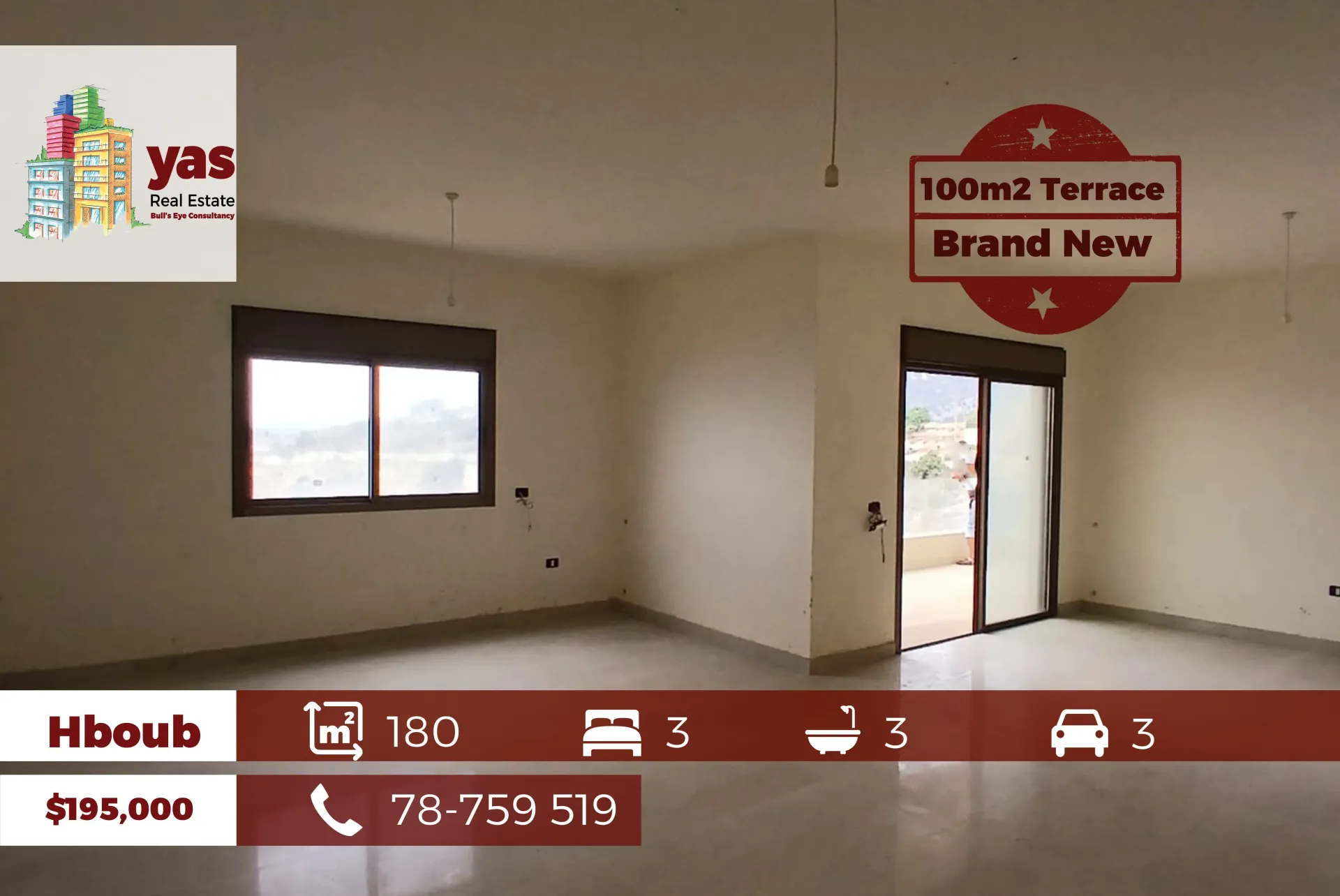 Apartment for Sale in Hboub - 3 bed, 3 bath