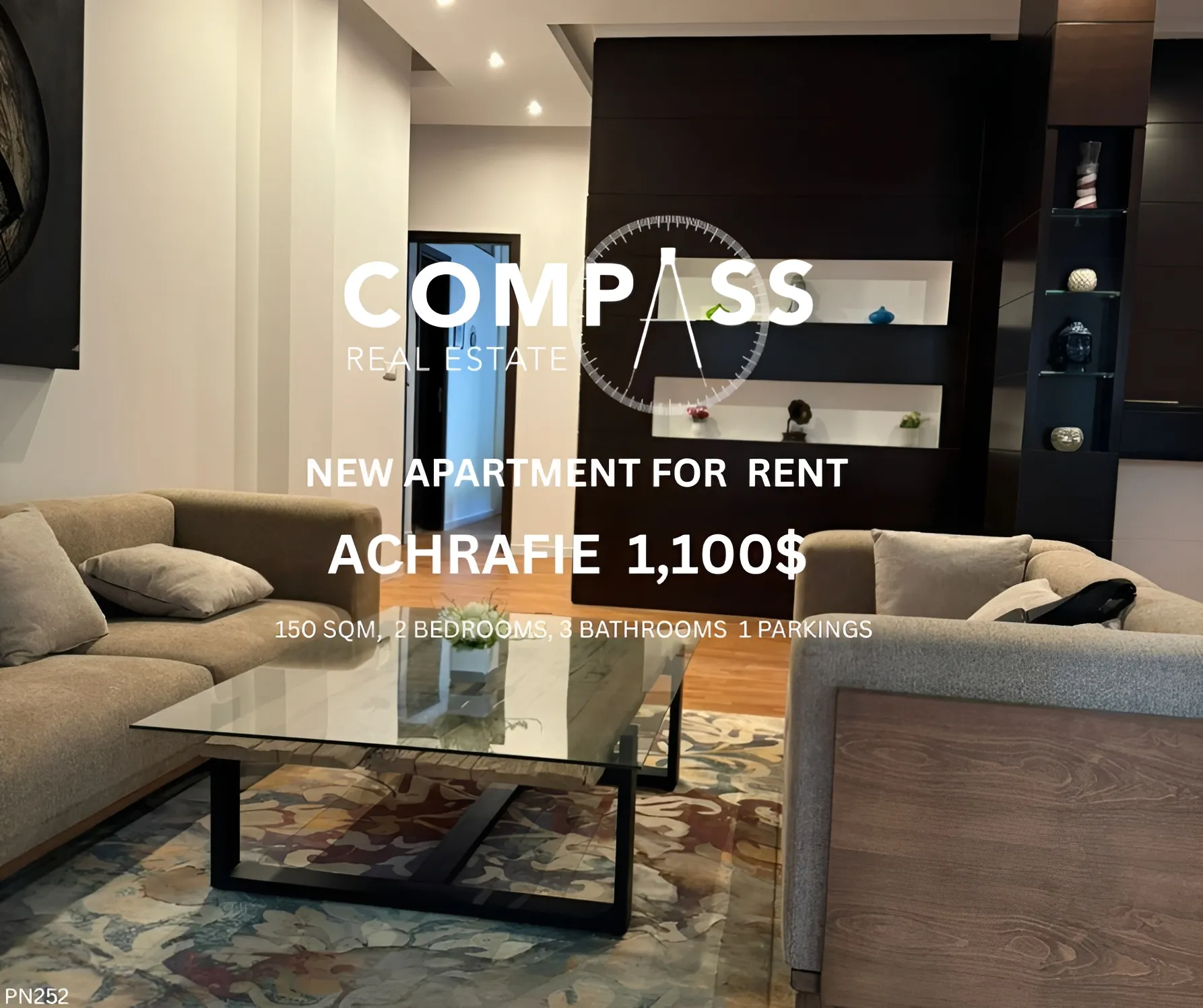 Apartment for rent in Achrafieh, Beirut, Lebanon - 2 bed, 3 bath