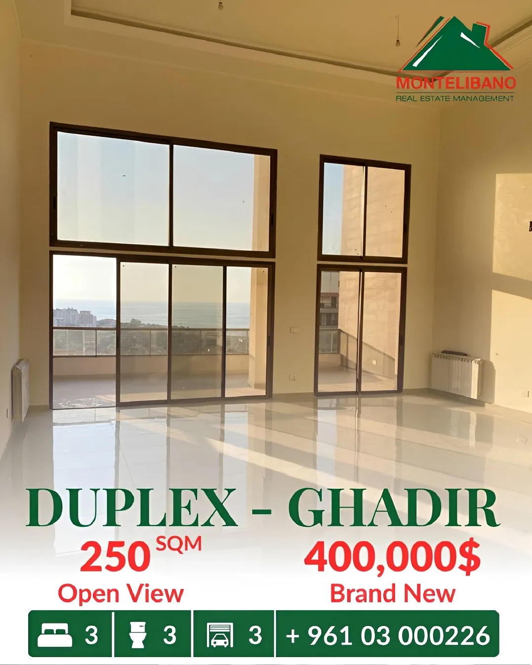 Duplex for sale in Ghadir, Lebanon - 3 bed, 3 bath