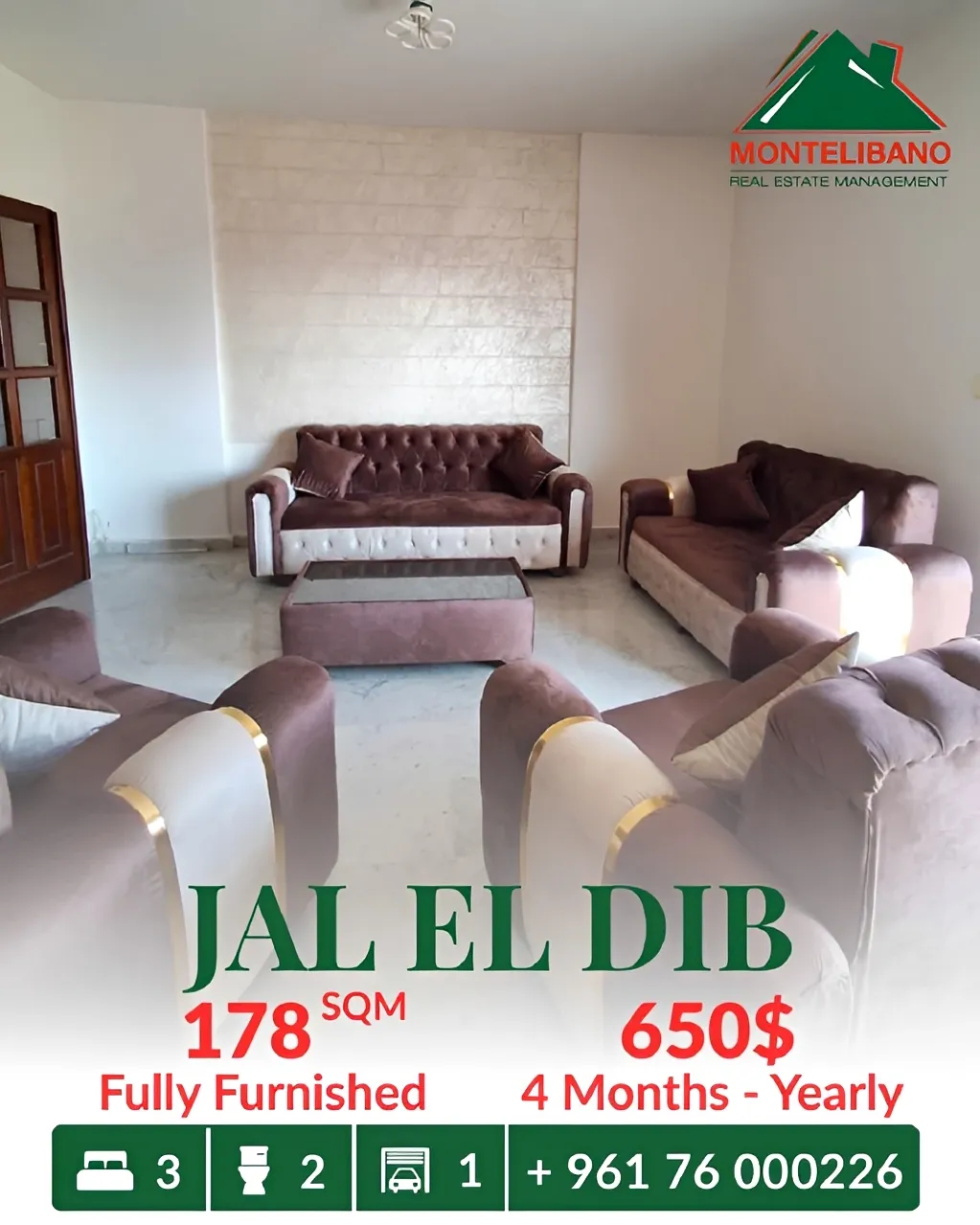 Apartment for rent in Jal El Dib, Lebanon