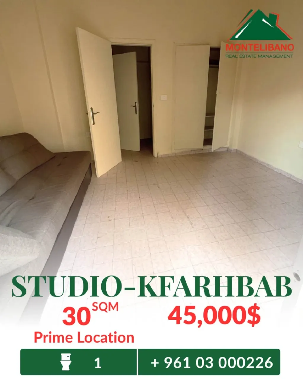 Studio for sale in Kfar Hbab, Lebanon
