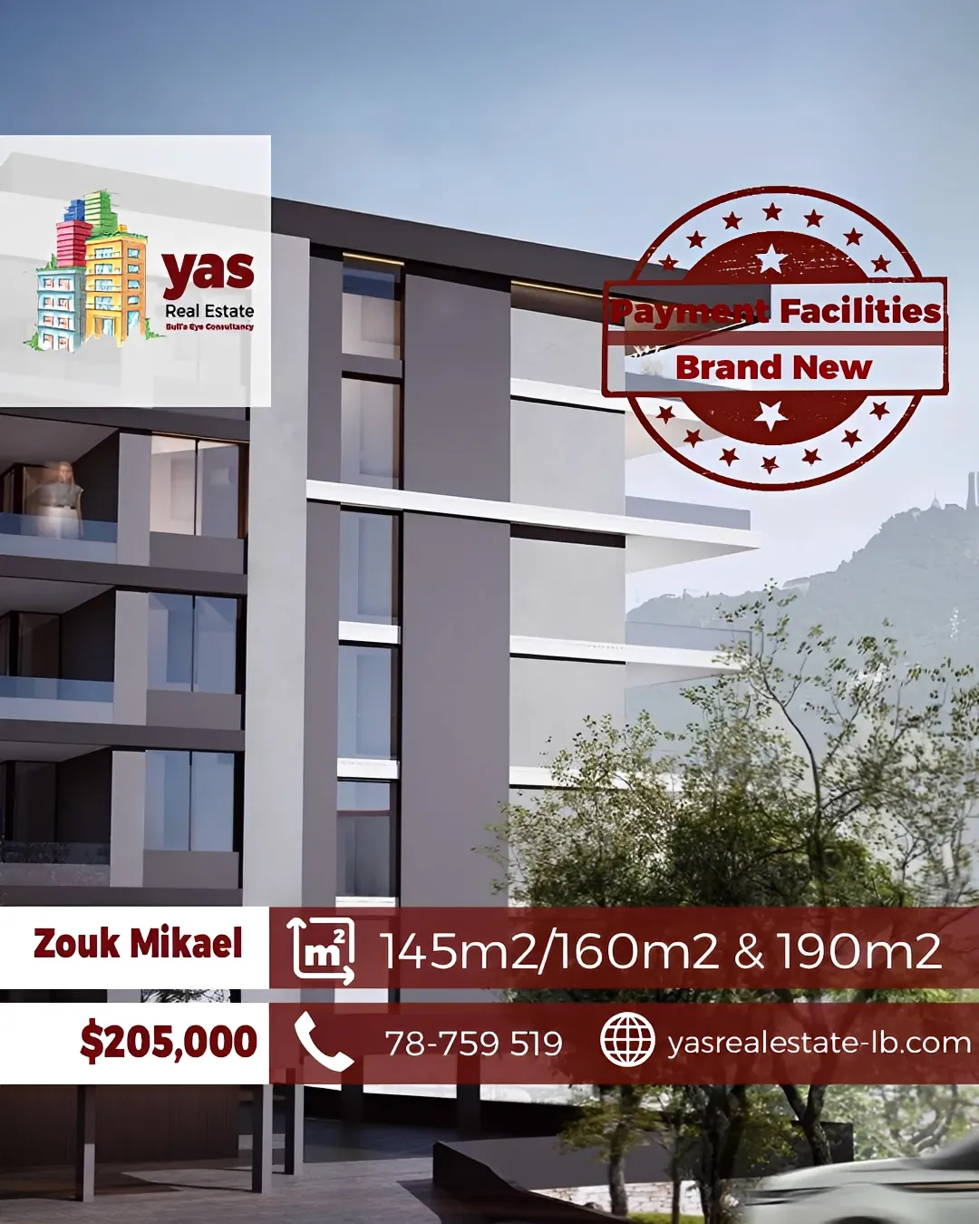 Apartment for Sale in Zouk Mikael - 3 bed, 3 bath