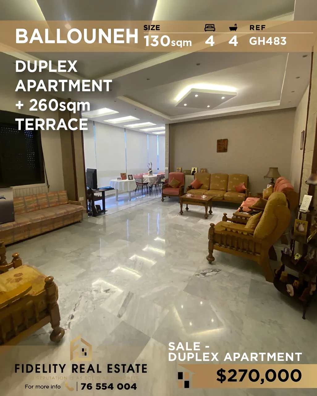 Duplex for sale in Ballouneh, Lebanon - 4 bed, 4 bath