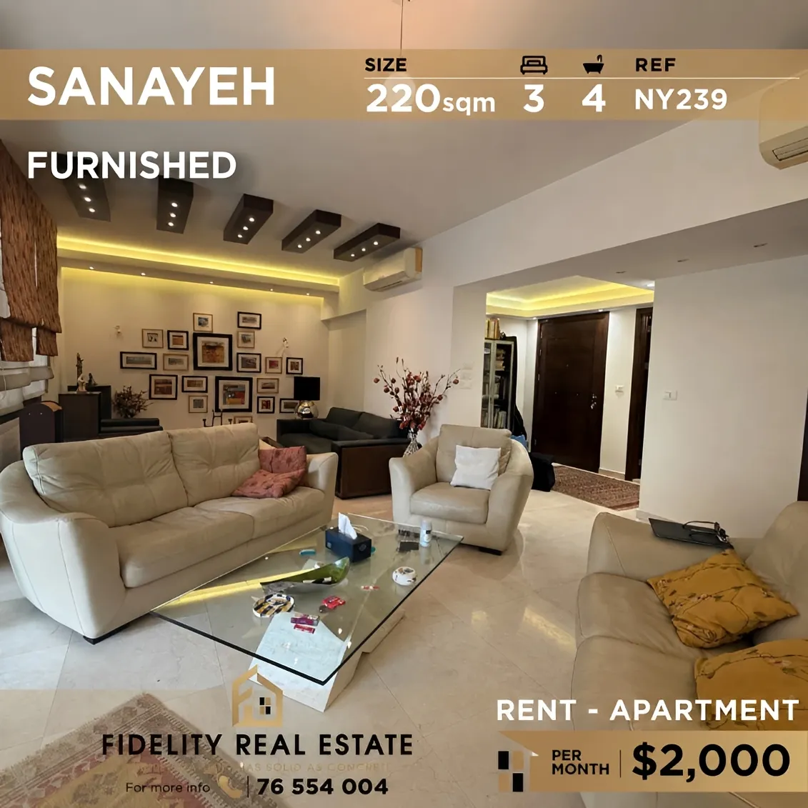 Apartment for rent in Sanayeh, Beirut, Lebanon