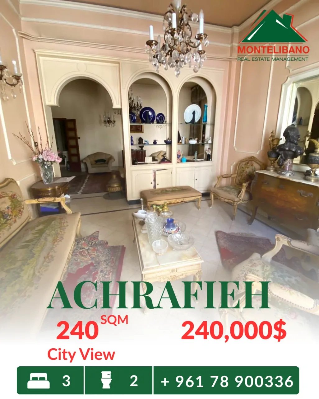 Apartment for sale in Achrafieh, Beirut, Lebanon